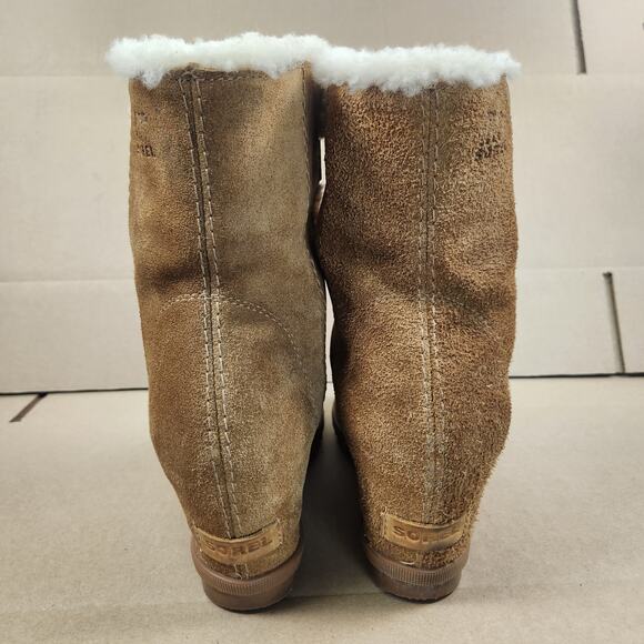 Sorel Women's Joan Of Arctic Wedge II Sherpa Camel Brown Boot Size 9.5 (EU 40.5) - Picture 7 of 13